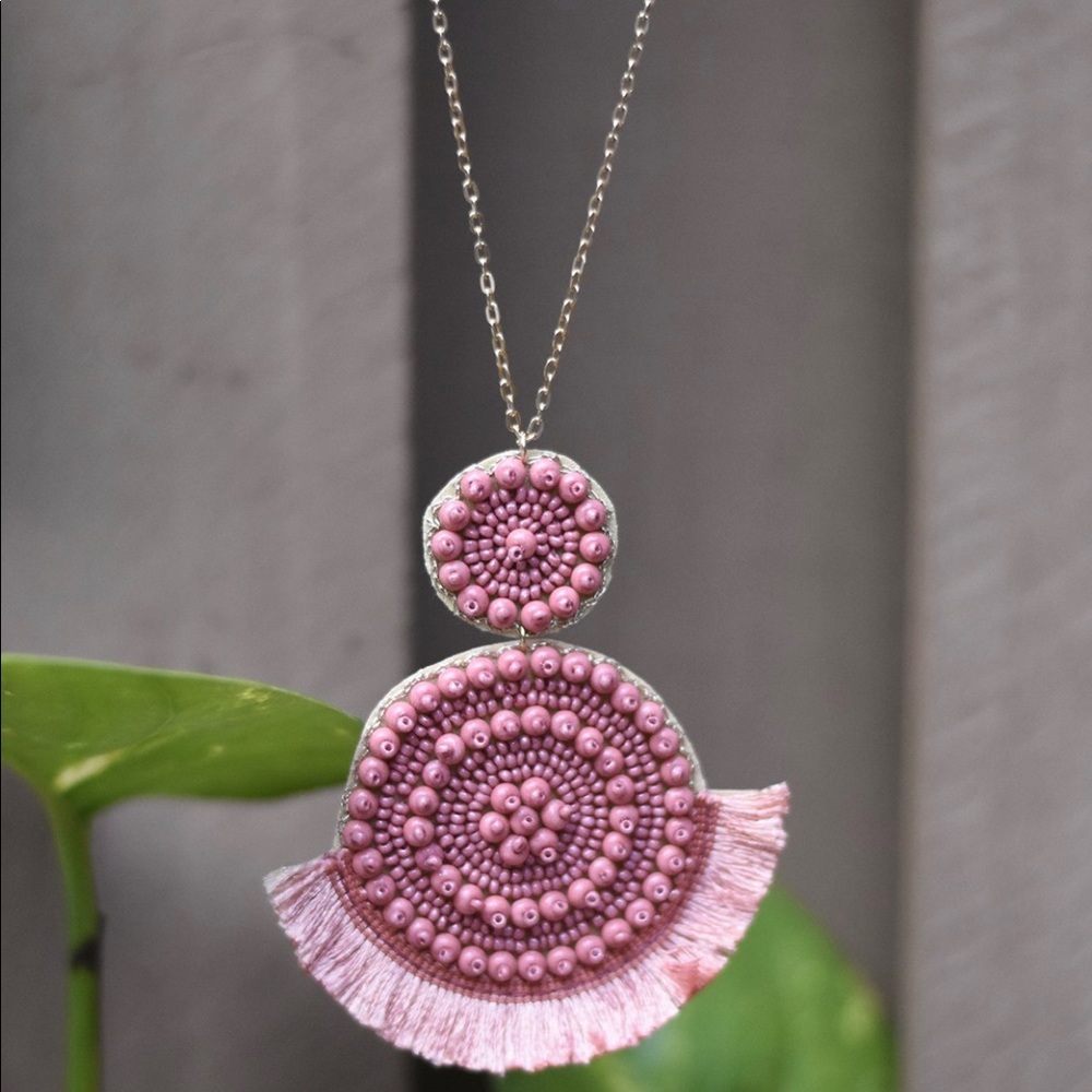 Pink Beaded Necklace - Picture 2 of 4